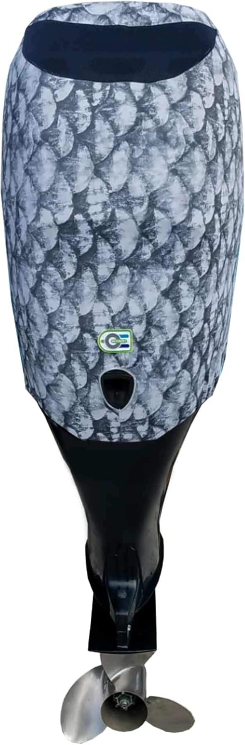 Grey Fish Scales Outboard Motor Cover V259362
