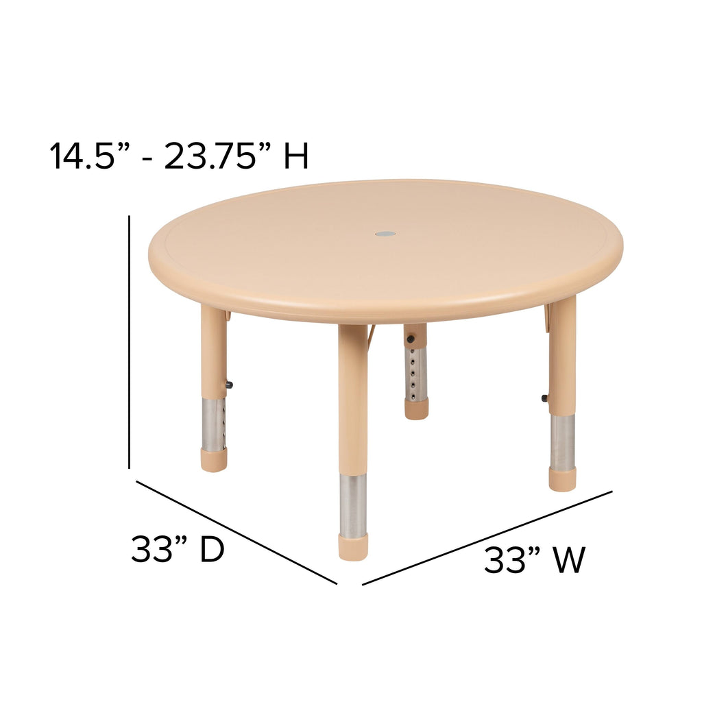 33 inch Round Plastic Height Adjustable Activity Table K89897