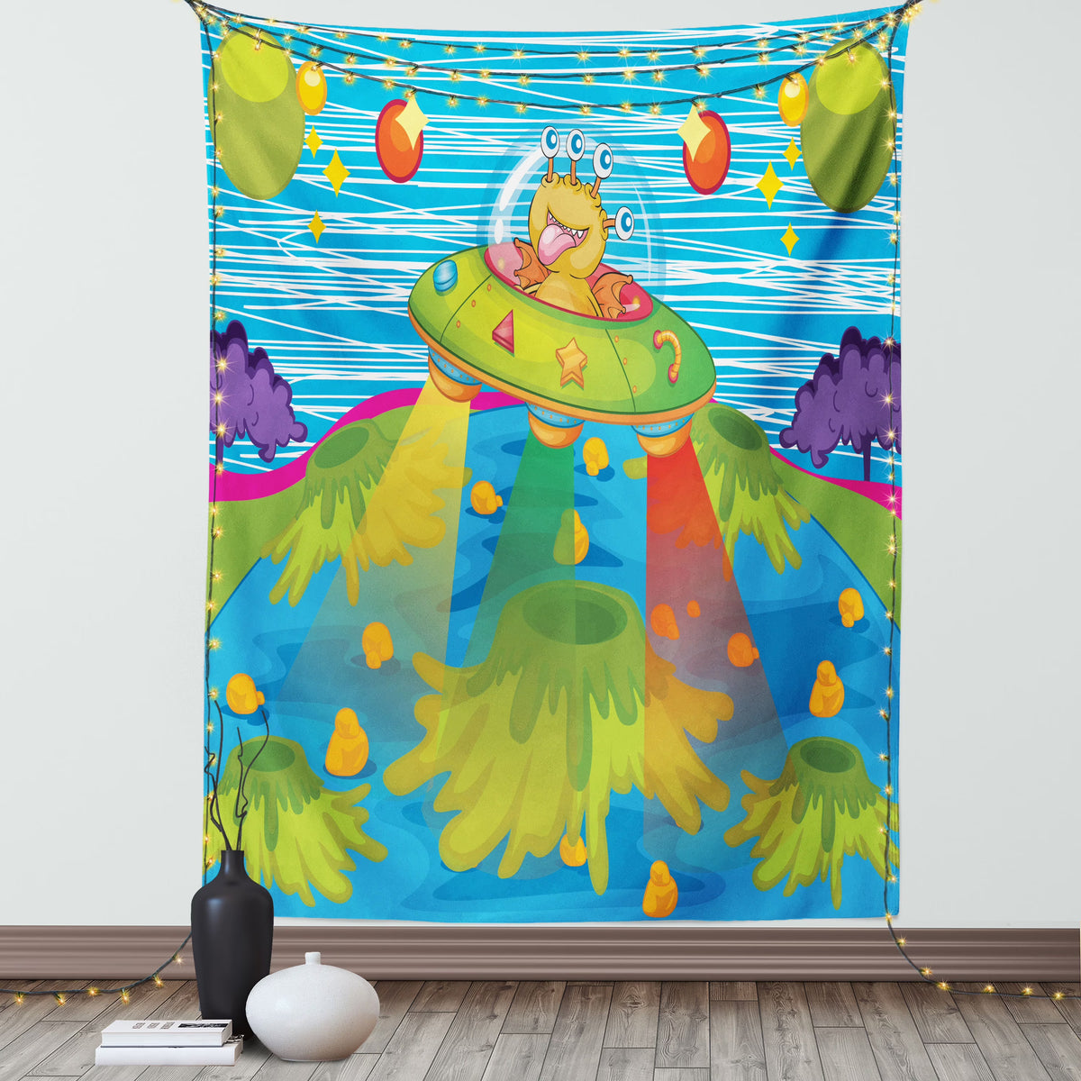 Green Blue 60W X 80L Inches Wall Hanging Tapestry Z36796
