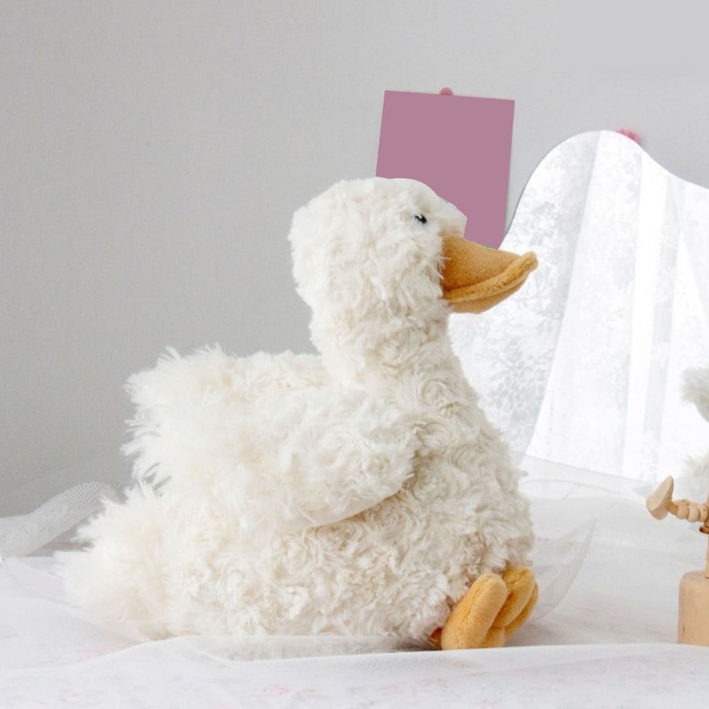 7.8in Fluffy Duck Plush Toy with PP Cotton Filling V555