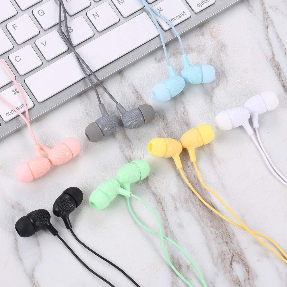 100 Pack Macaron Colors Mixed In-Ear Headphones Y7219