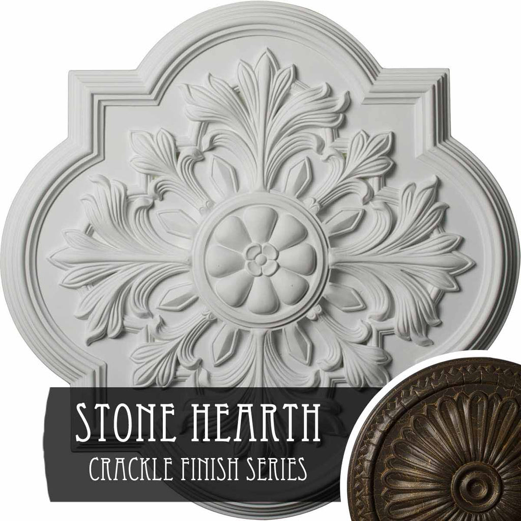 Hand-Painted Stone Hearth Crackle Ceiling Medallion J8272