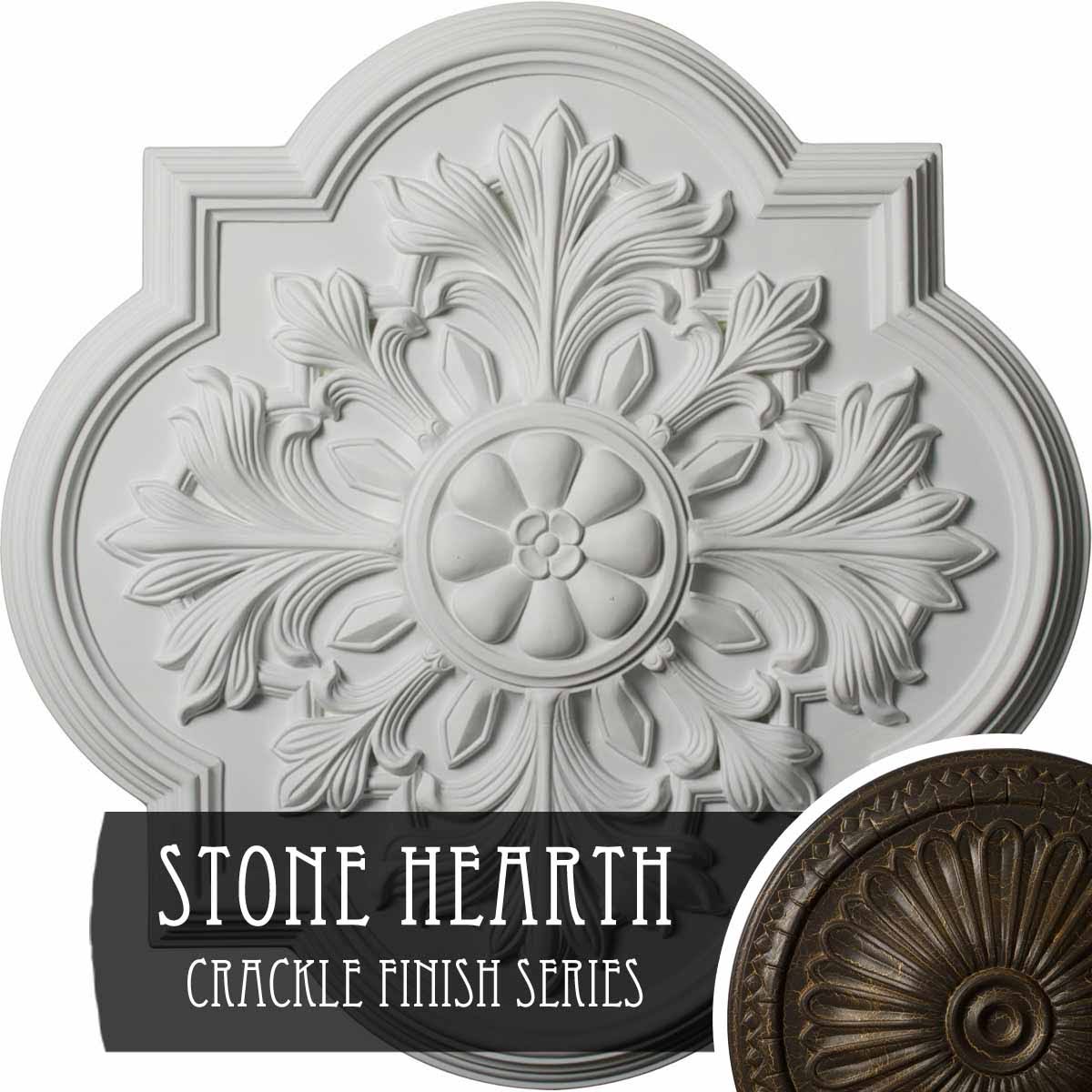 Hand-Painted Stone Hearth Crackle Ceiling Medallion J8272