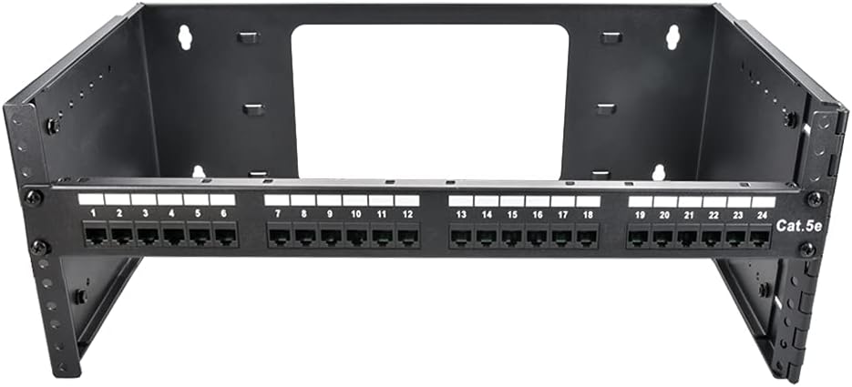 4U Hinged Extendable Wall Mount Bracket, Max 13.5" Depth, Collapsible Network Equipment Rack Black, Pack of 2 V65464