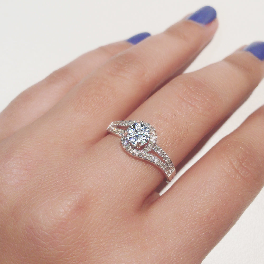 14K White Gold Diamond Ring 1.25 CT H18090