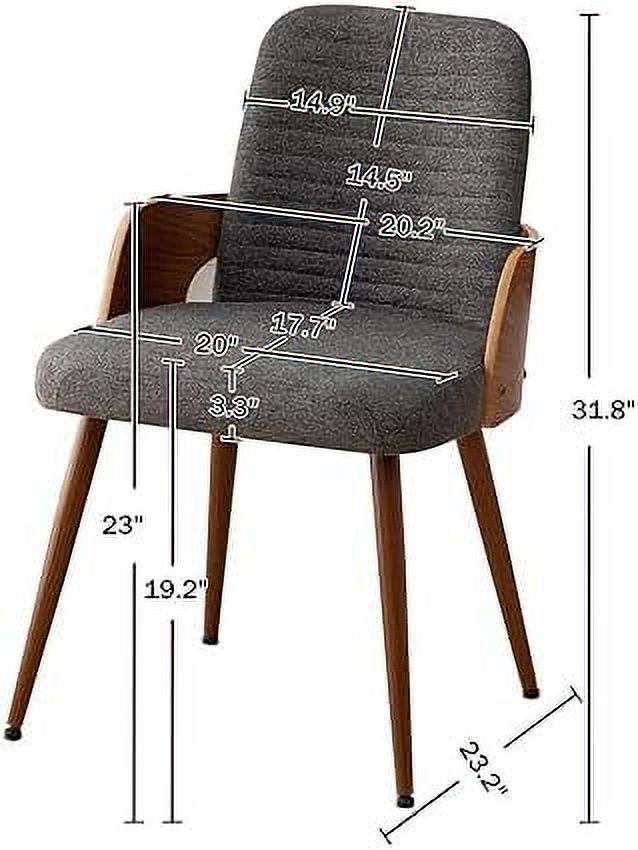 Dining Room Chairs Set of 2 Upholstered Faux Leather Metal Legs Armless I6256