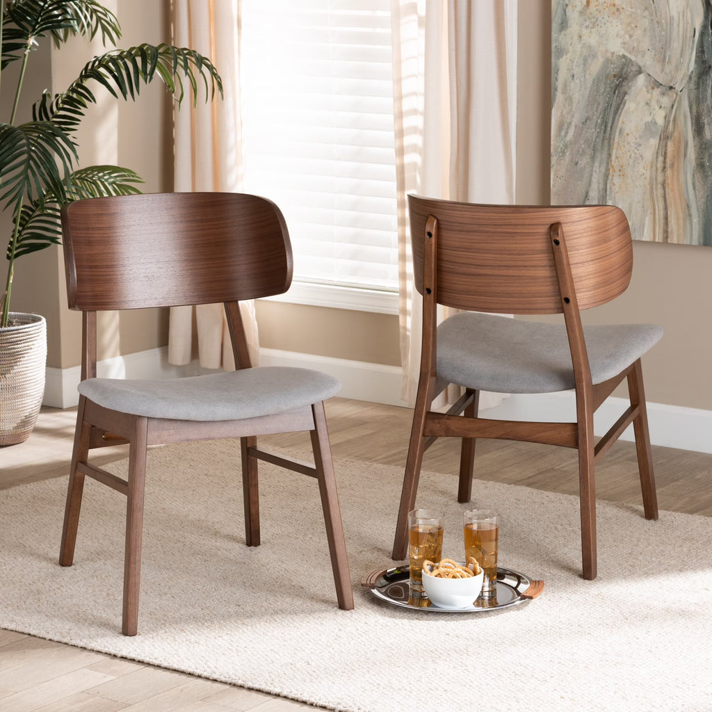 Grey/Walnut Brown Dining Chair, Set of 2 C84860