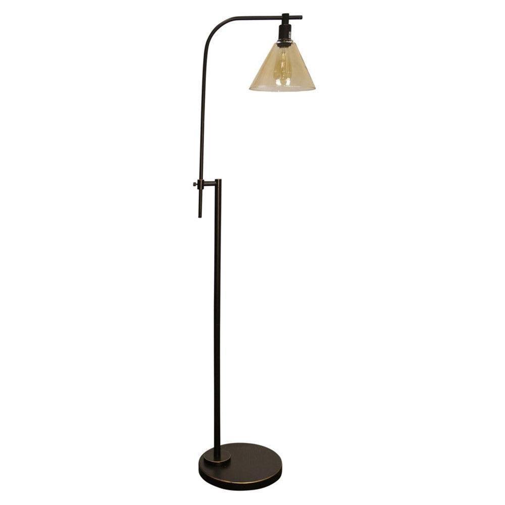 Adjustable Height Reading Lamp with Glass Shade S431430