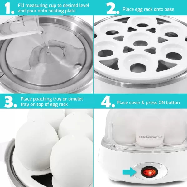 Charcoal Grey 7 Egg Capacity Electric Egg Cooker M2005