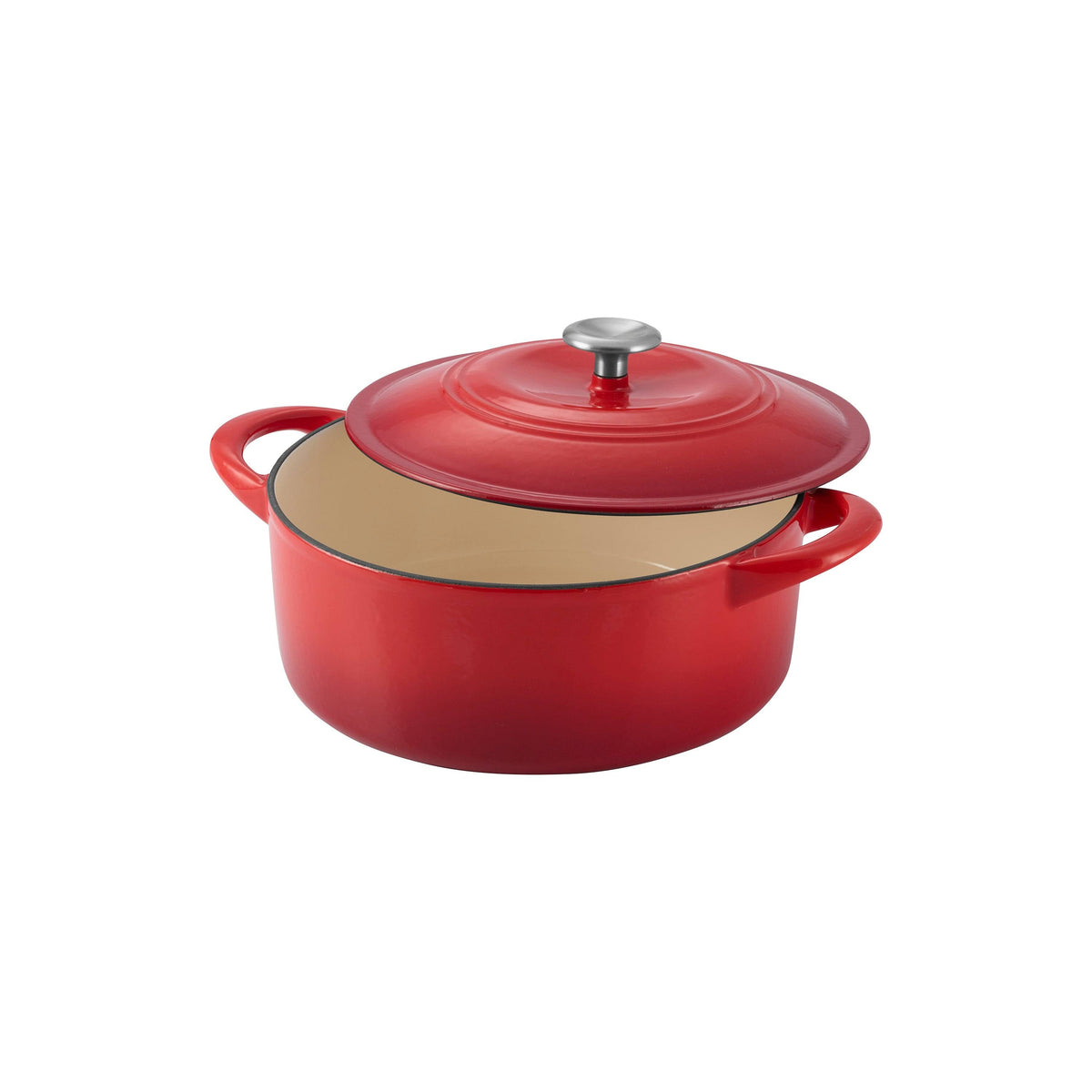 6 qt Red Enameled Cast Iron Dutch Oven Q86680