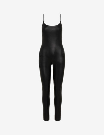 Faux Leather Cami Cat Suit V712