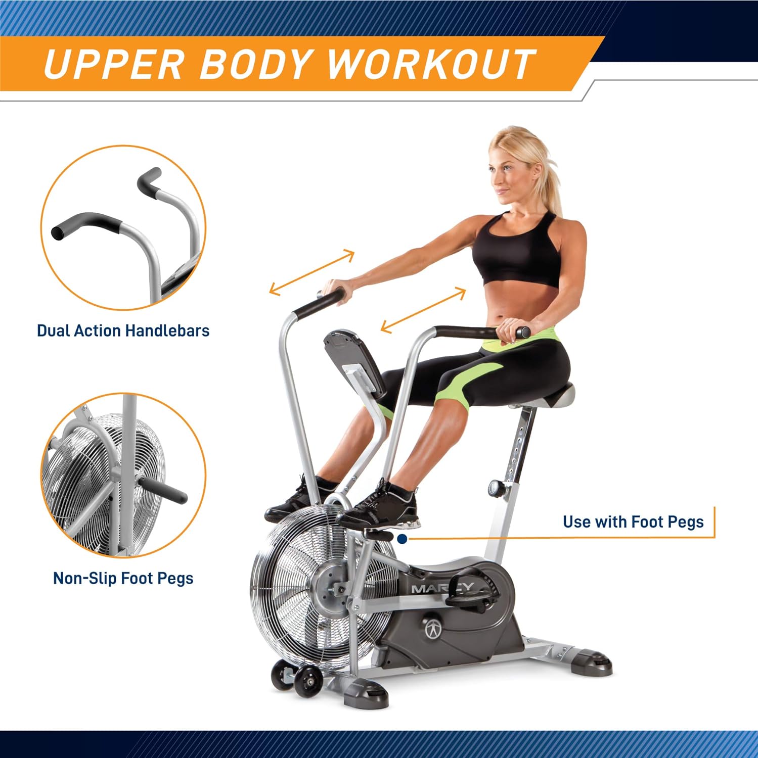 Black Exercise Upright Fan Bike K6802