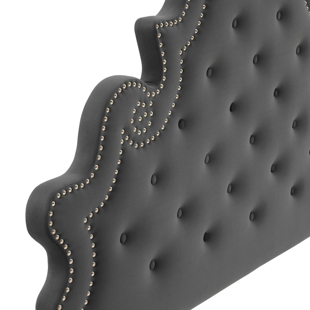 Twin Headboard Charcoal Velvet Q15910