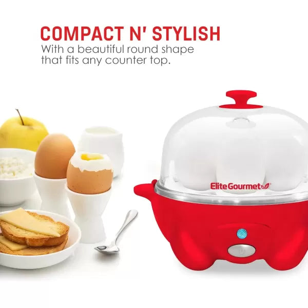Red 7 Egg Capacity Electric Egg Cooker V11964