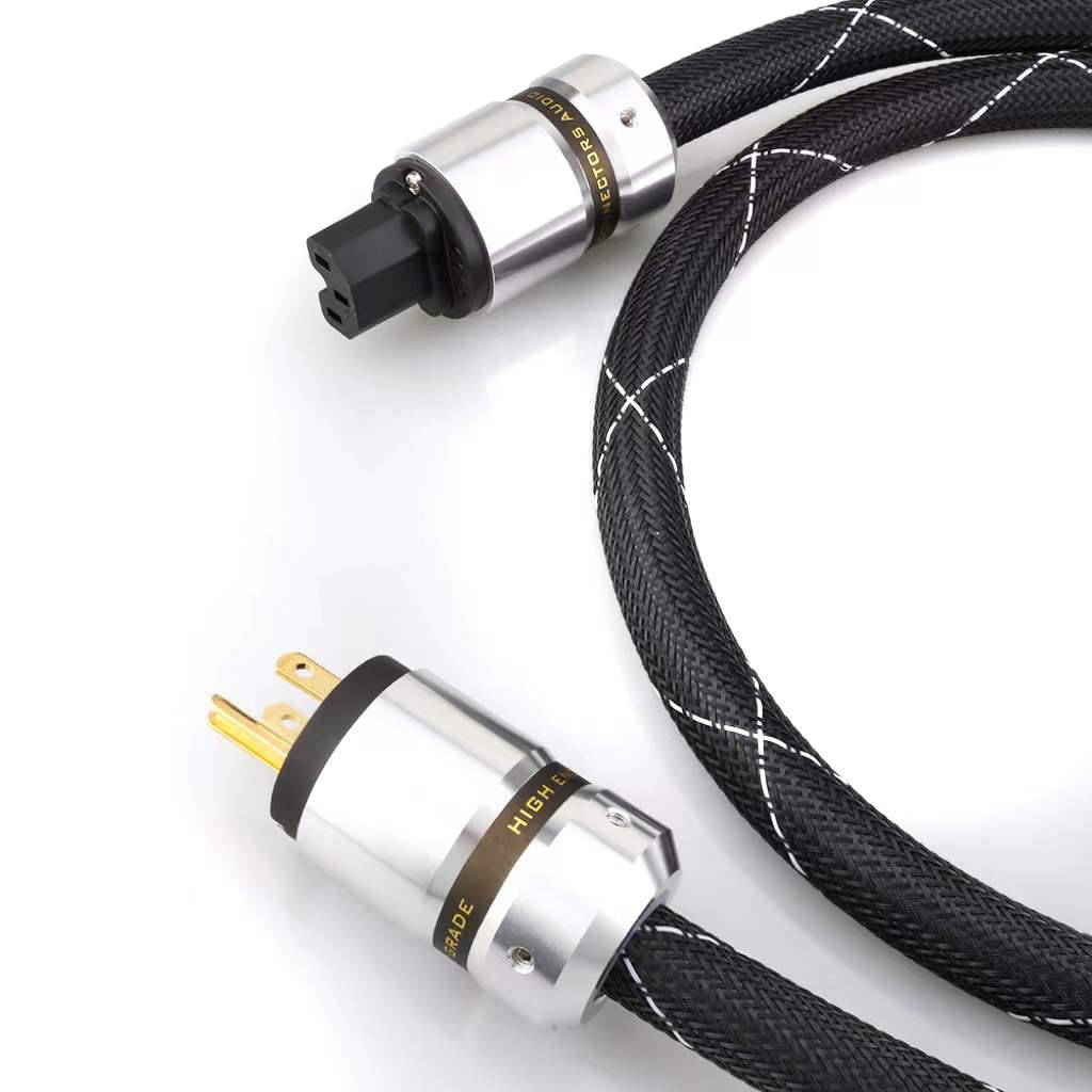12AWG HiFi Power Cord 3-Prong Gold Plated Power Connectors AC Power Cable with US Plug + IEC 320 C15 Connector (2M / 6.56FT) B442522