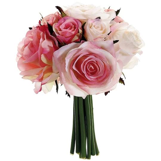 9 in. Two Tone Pink Confetti Rose Bouquet Pack of 6 I5679