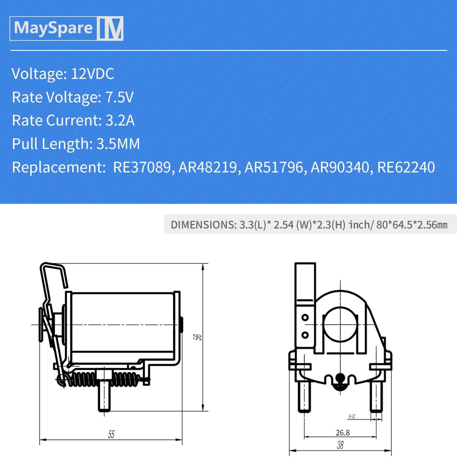 Fuel Shut Off Solenoid 26214 12VDC Pack of 2 J154