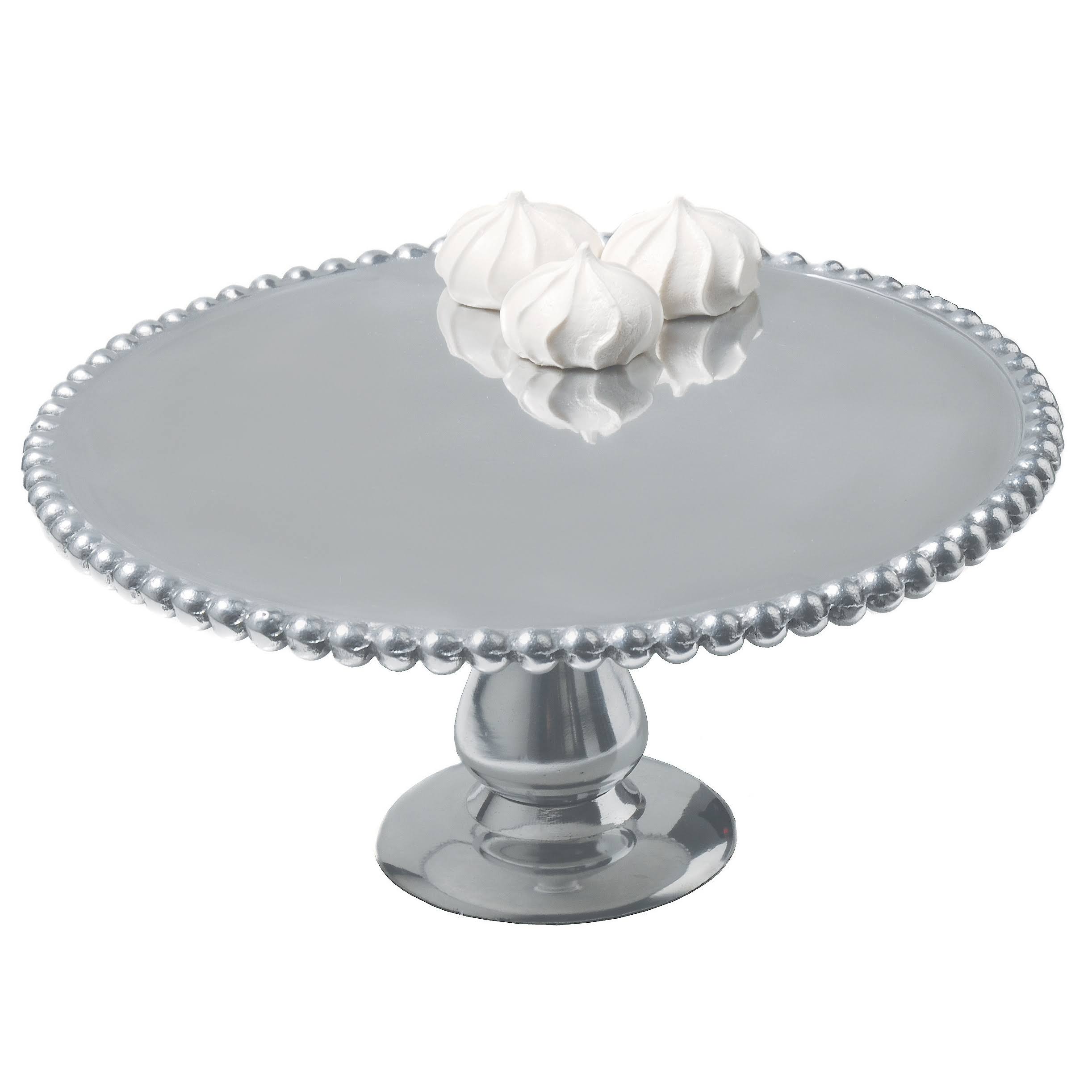 Silver Beaded Aluminum Cake Pillar P512