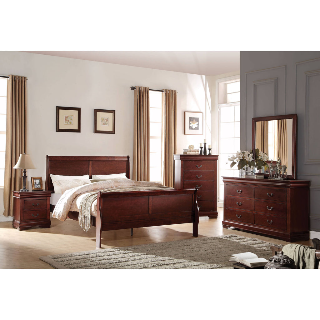 Cherry 4-Piece Sleigh Bedroom Set (Twin) J514494