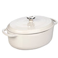 Enameled Cast Iron Oval Dutch Oven 7-Quart Oyster White K797