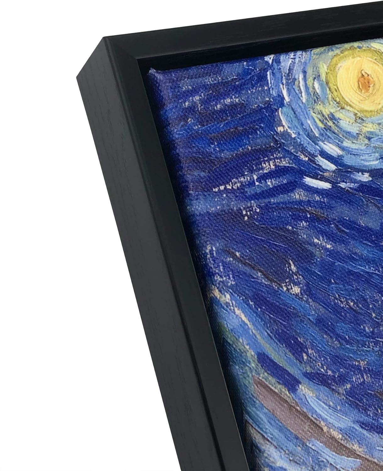 Framed Wall Art Canvas Prints of Starry Night Paintings Reproduction Black Frame J249