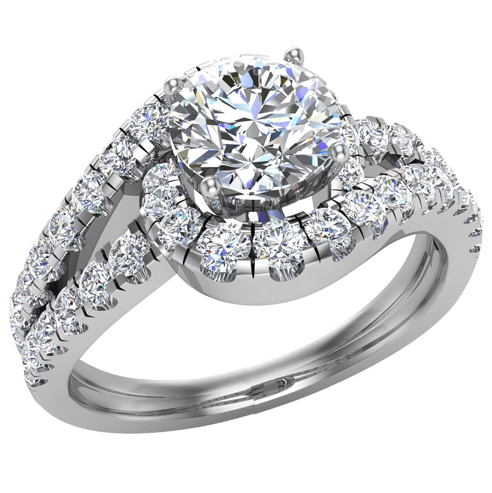 14K White Gold Diamond Ring 1.25 CT H18090