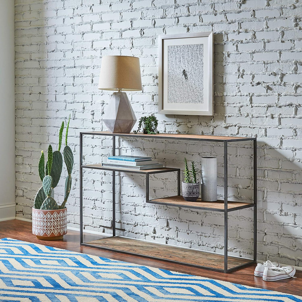 Mid-Century Modern Wood and Metal Bookcase P7815
