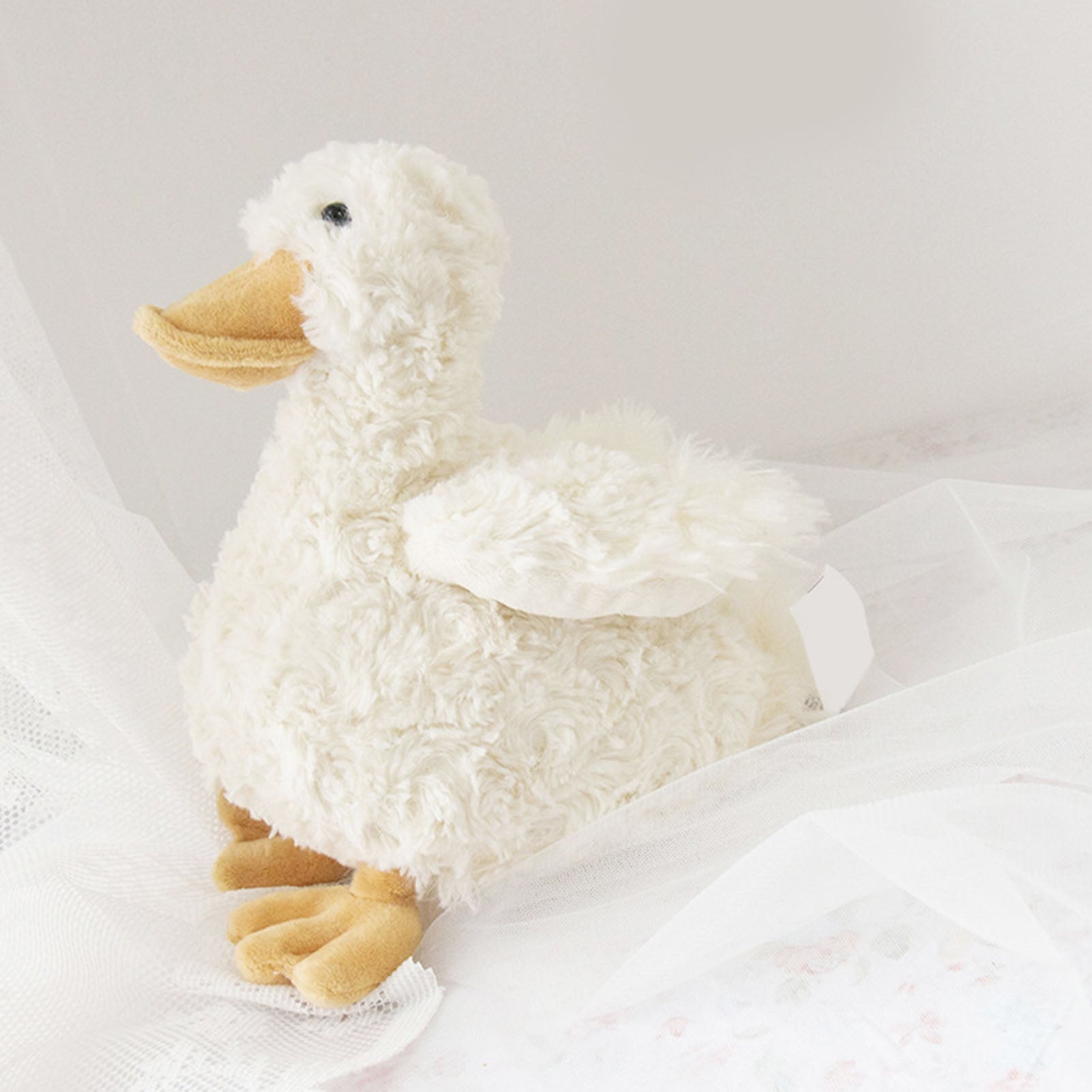 7.8in Fluffy Duck Plush Toy with PP Cotton Filling V555