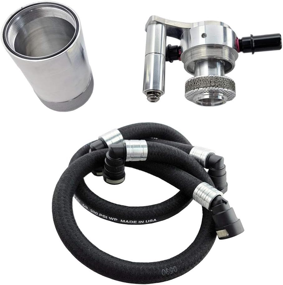 Oil Catch Can Kit with Aluminum Fittings and Braided Hoses B653211