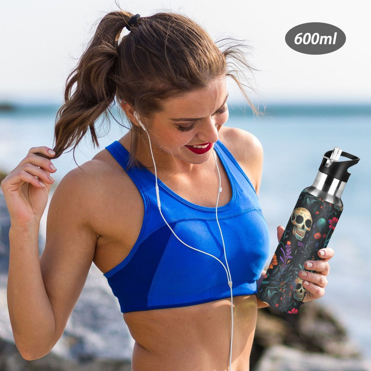 20 oz Insulated Stainless Steel Water Bottle with Straw Lid Q8720