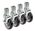 1-1/4 Square Post Shelving Caster 5 Wheel (Set of 4) Z705