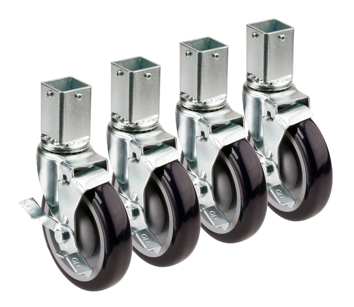 1-1/4 Square Post Shelving Caster 5 Wheel (Set of 4) Z705