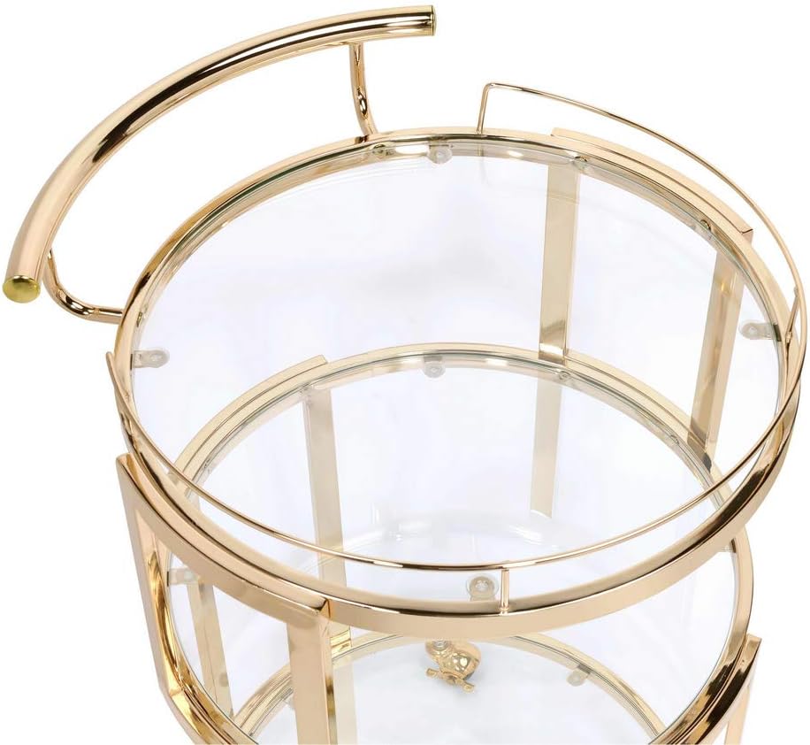 Gold & Clear Glass Cart P377121