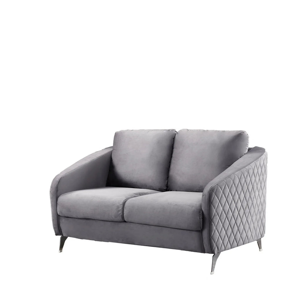 Gray Velvet Loveseat Couch F506