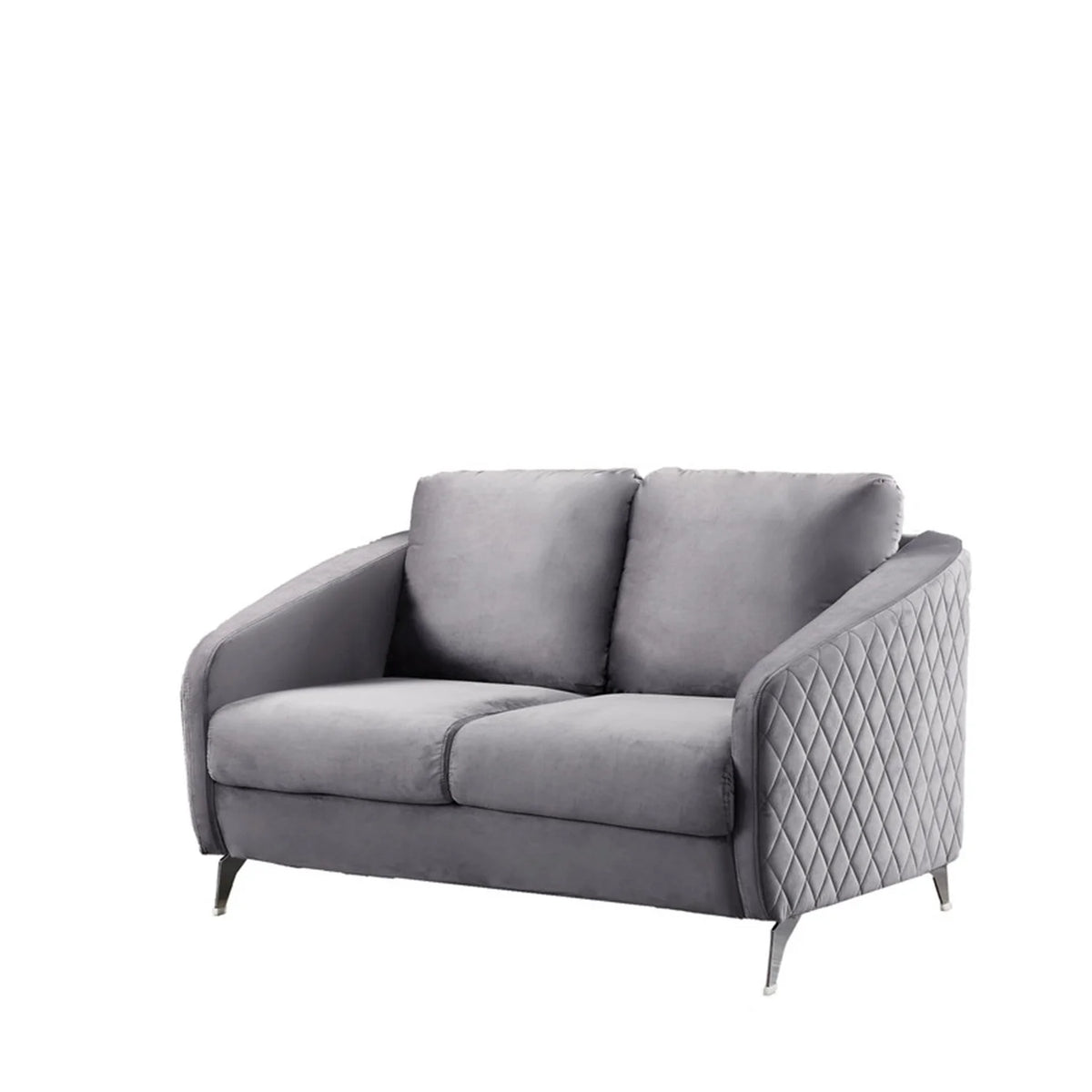 Gray Velvet Loveseat Couch F506