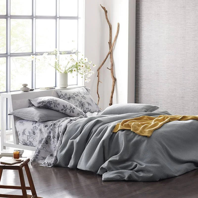 White Geometric Cotton Reversible Full Duvet Cover T734