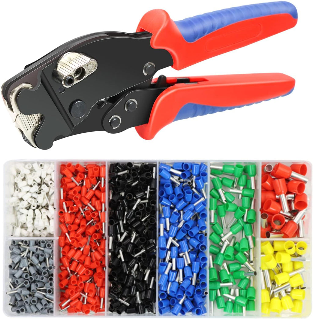 Ferrule Crimping Tool Kit with 1200PCS Terminals, 30-5 AWG, Pack of 2 V220166