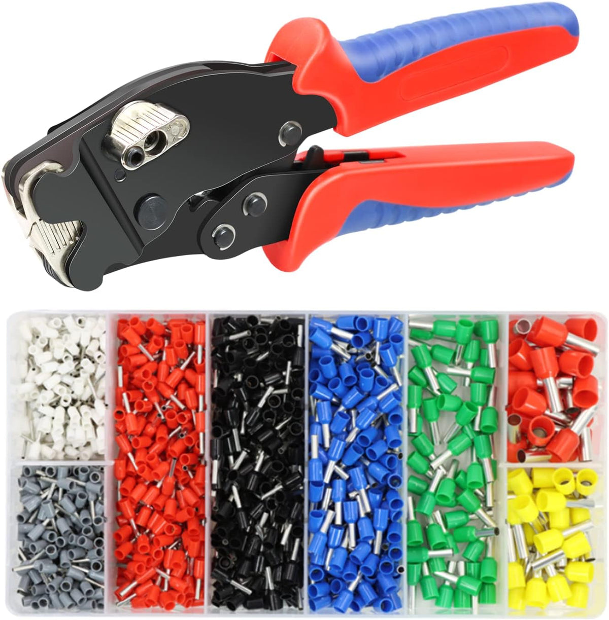 Ferrule Crimping Tool Kit with 1200PCS Terminals, 30-5 AWG, Pack of 2 V220166