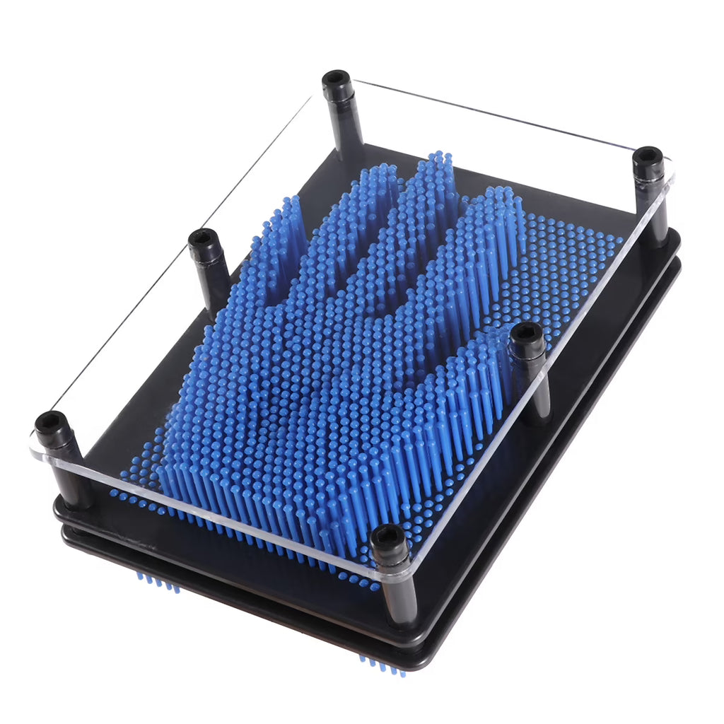 3D Pin Art Toy Plastic Square Handprint Dark Blue S41195