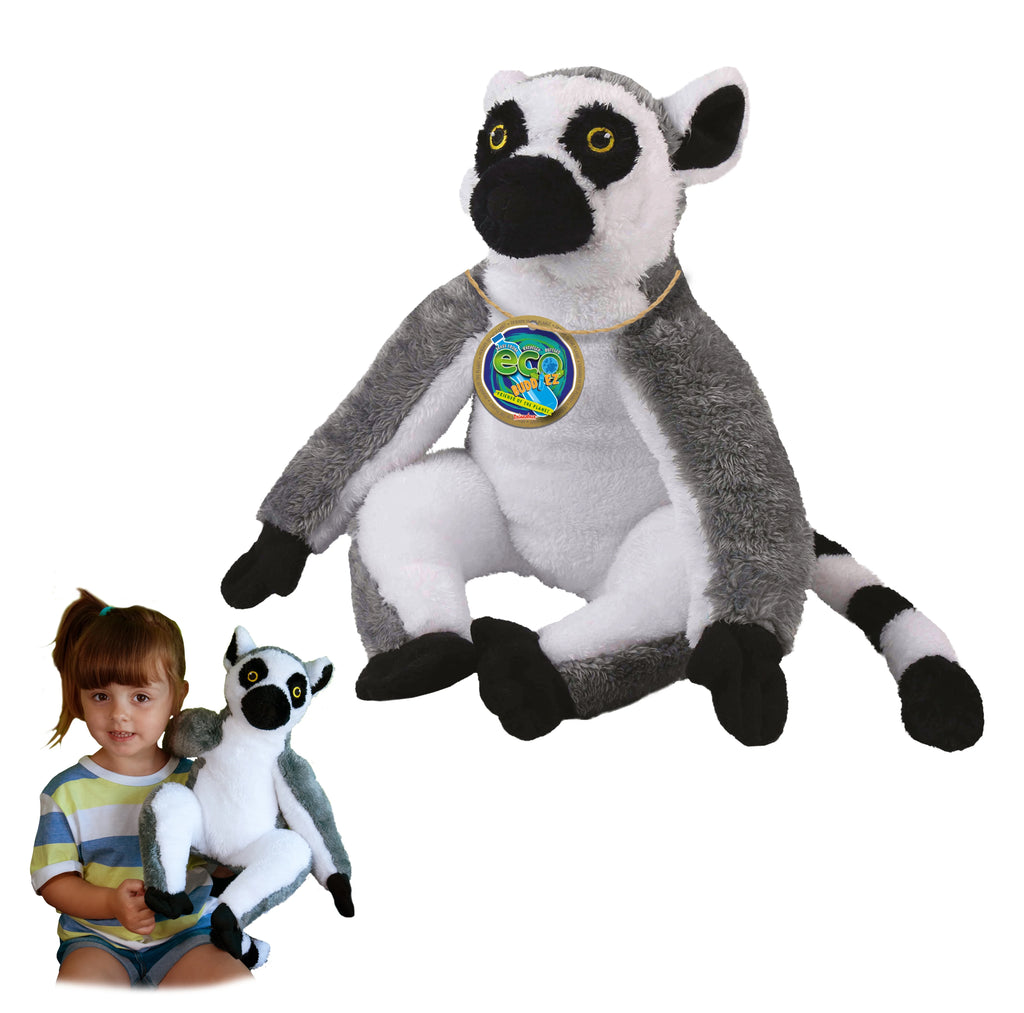 Ring Tailed Lemur 12 inch Soft Plush Toy made from Recycled Plastic Bottles K5902