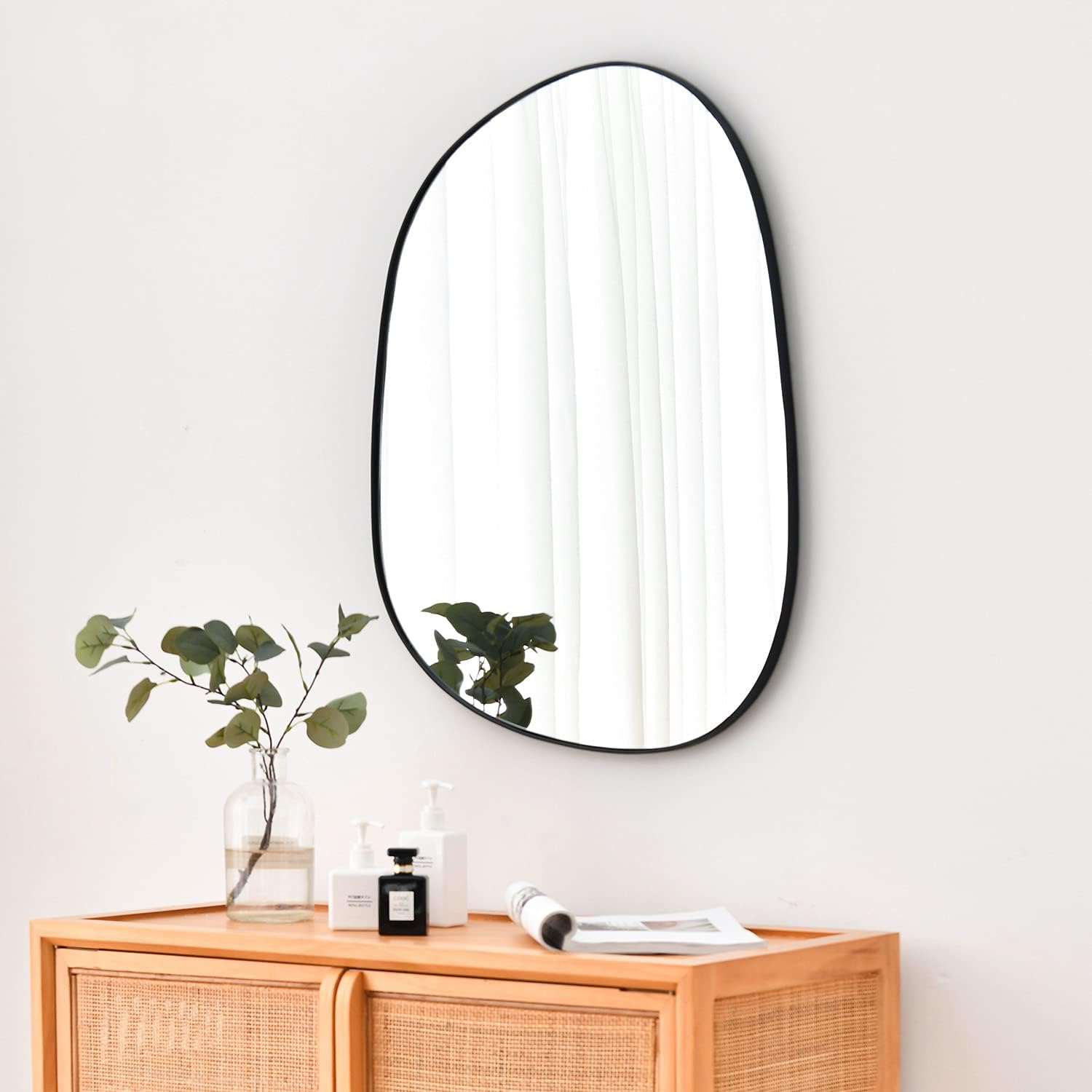 Black Framed Asymmetrical Wall Mirror 27*35 R68647