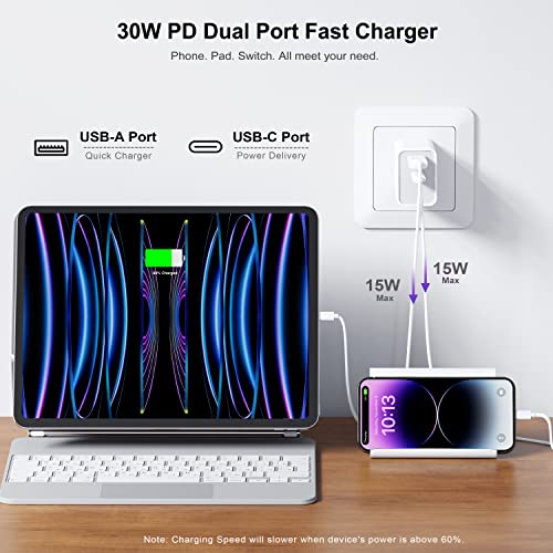 20W Dual Port USB-C Wall Charger (White) Z6685