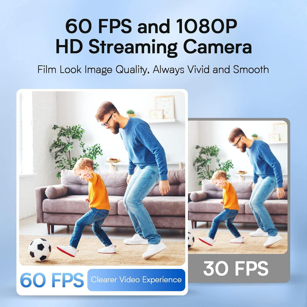 1080P 60FPS Webcam with Privacy Mode, Built-in 2 Noise Reduction Mics, Autofocus USB Camera D565741