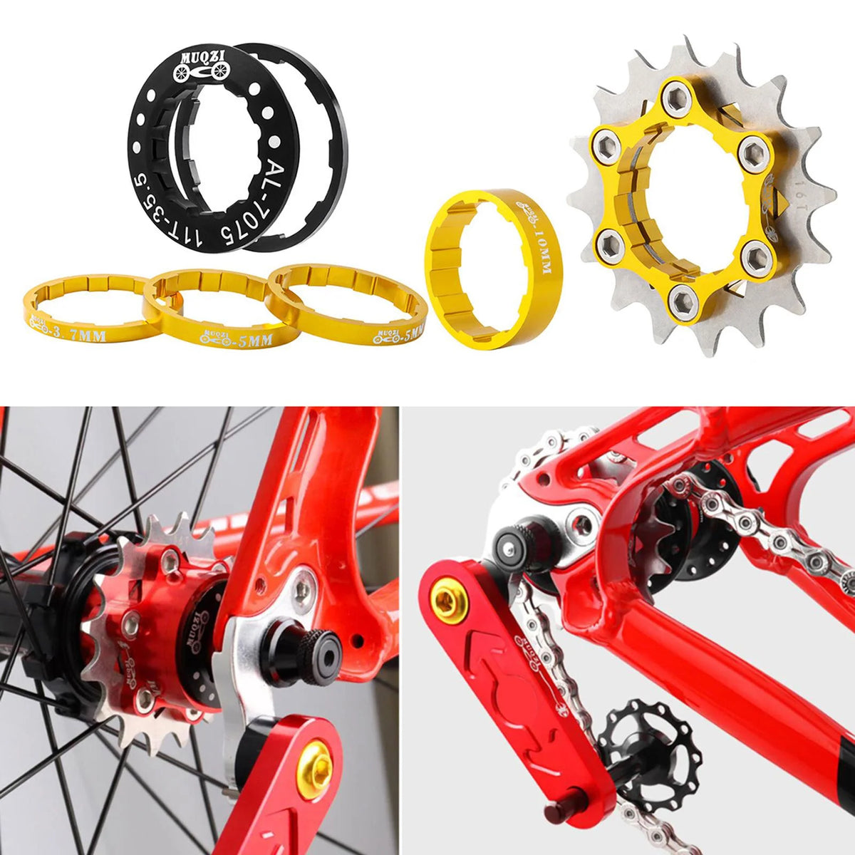16T Single Cog Set Aluminum Alloy Freewheel Gear for Mountain Bike Hubs BMX I449265