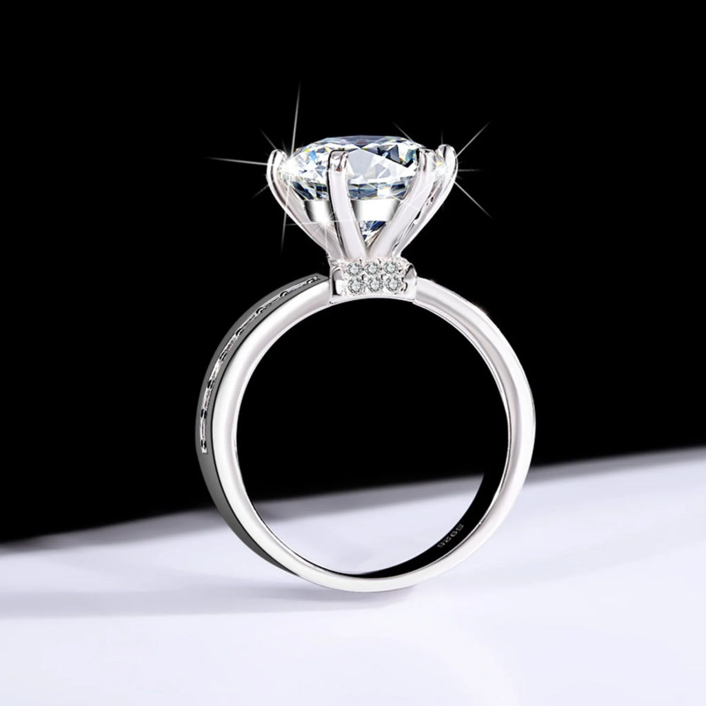 5ct Round Cut Moissanite Engagement Rings D Color VVS1 with Certificate F5887