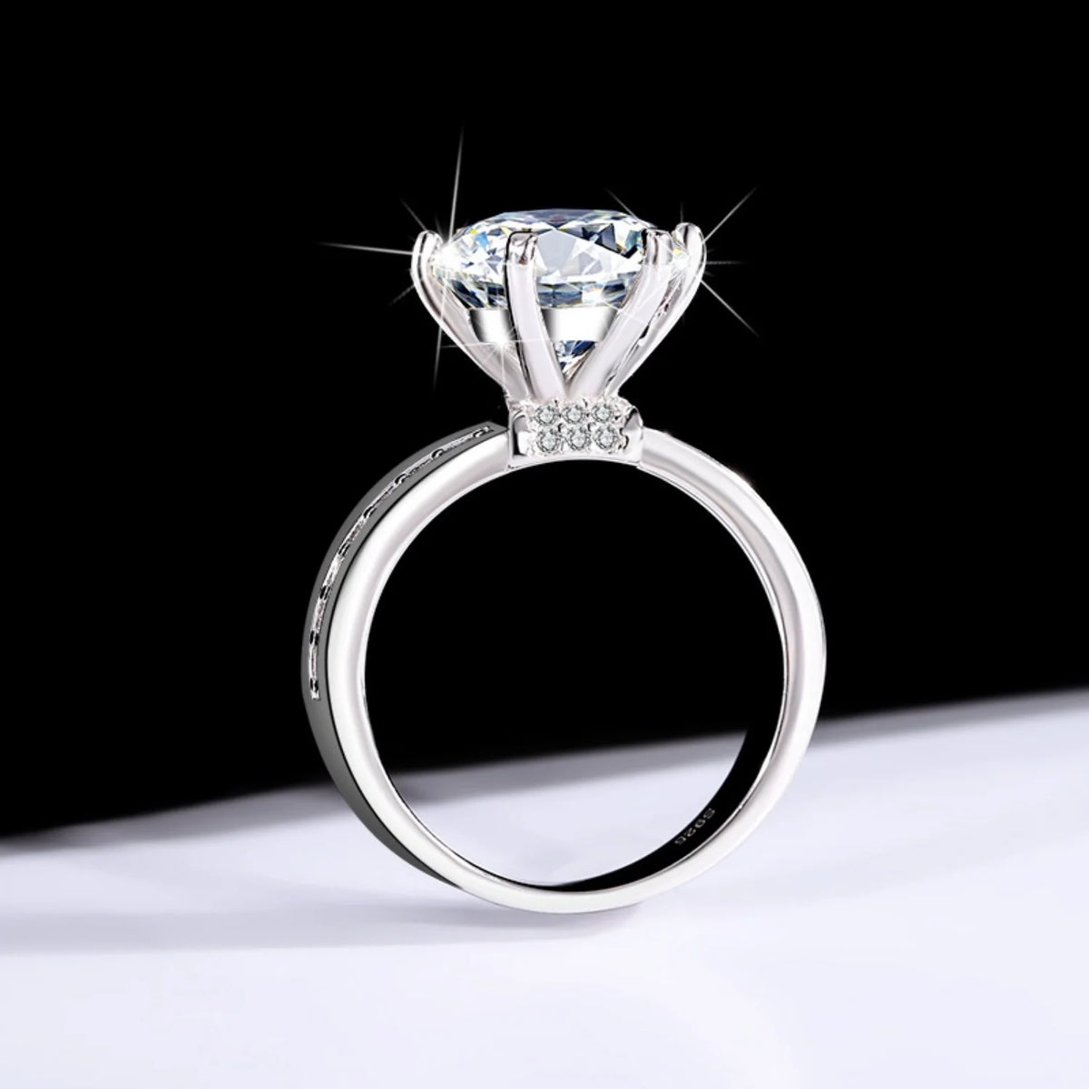 5ct Round Cut Moissanite Engagement Rings D Color VVS1 with Certificate F5887
