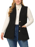 Plus Size Sleeveless Suede Vest J133