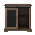 Dark Walnut Sliding Metal Mesh Door Buffet Cabinet T40480