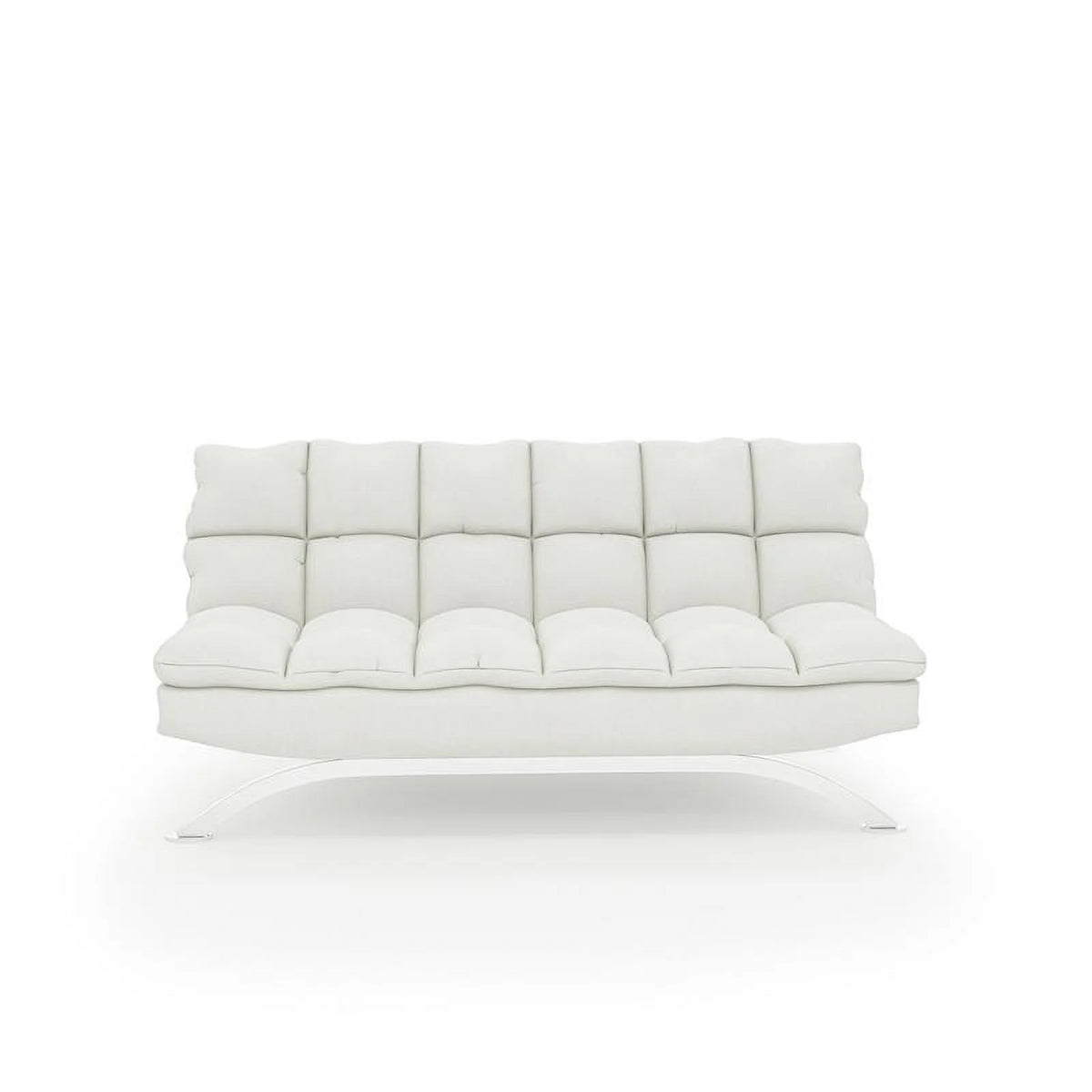 White 2-piece Faux Leather Futon Sofa Set U517