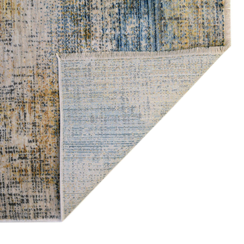 8 Ft Square Blue Ivory Medium Rug A2196